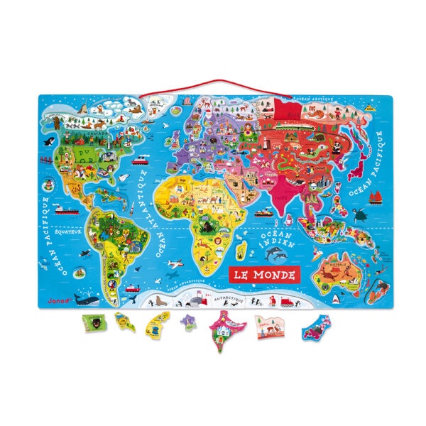 carte du monde puzzle magnétique janod